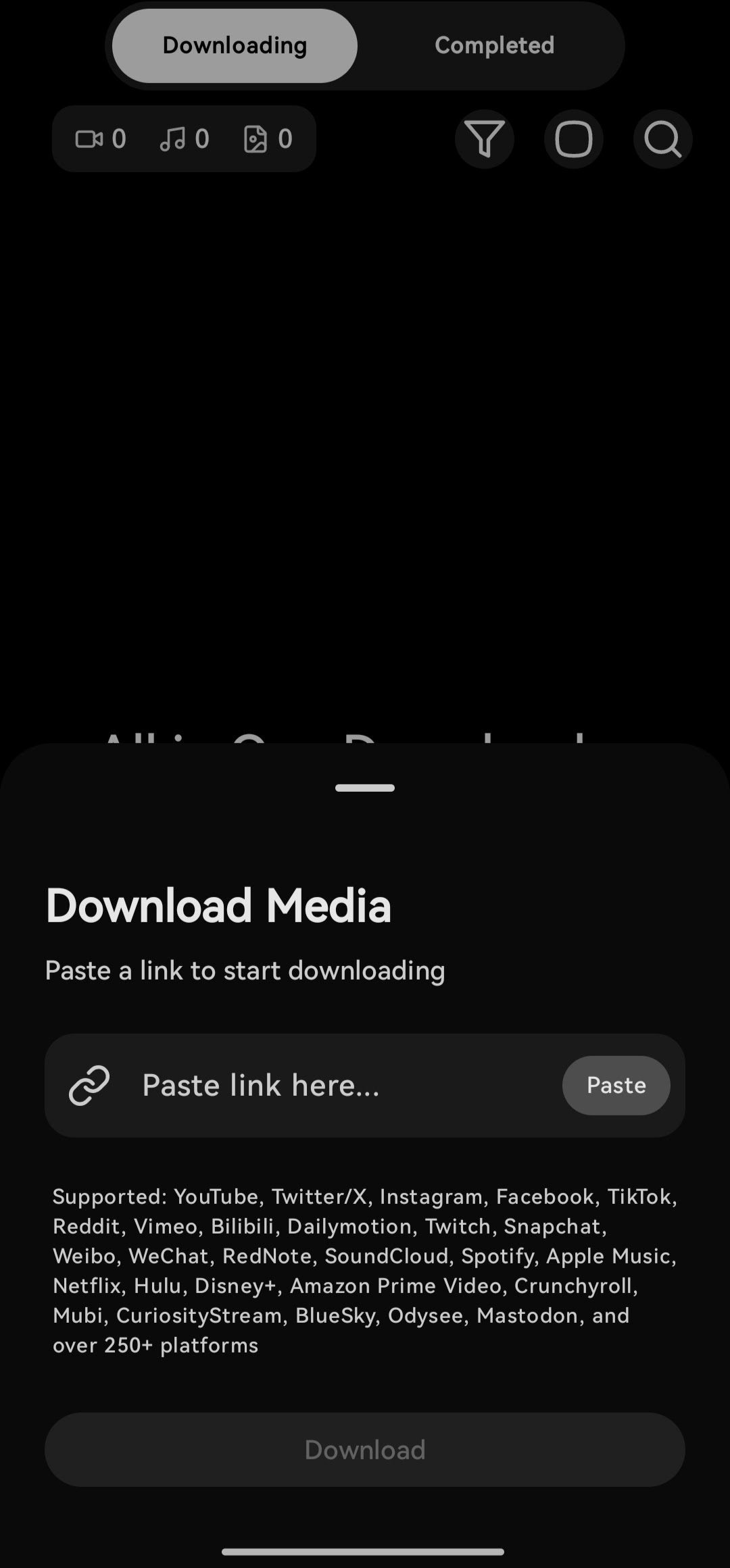 URL Paste Drawer